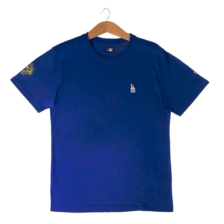 Camiseta-New-Era-Gold-City-Los-Angeles-Dodgers-Masculina-Azul
