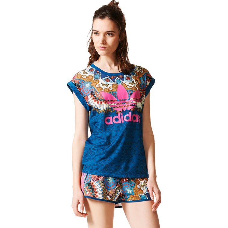 Camiseta-adidas-Borbomix-Feminina-Multicolor