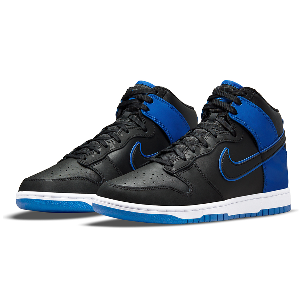 royal blue and black nike dunks