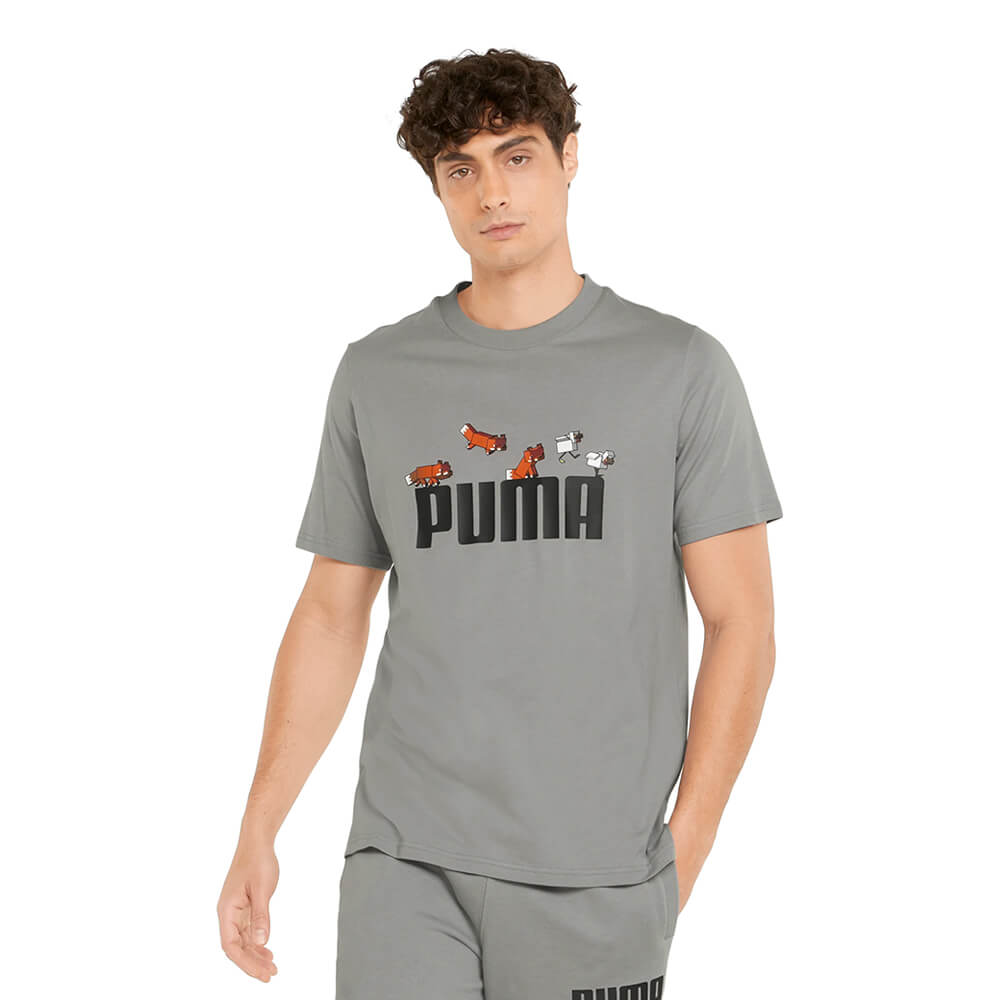 Camiseta-Puma-X-Minecraft-Masculina-Cinza