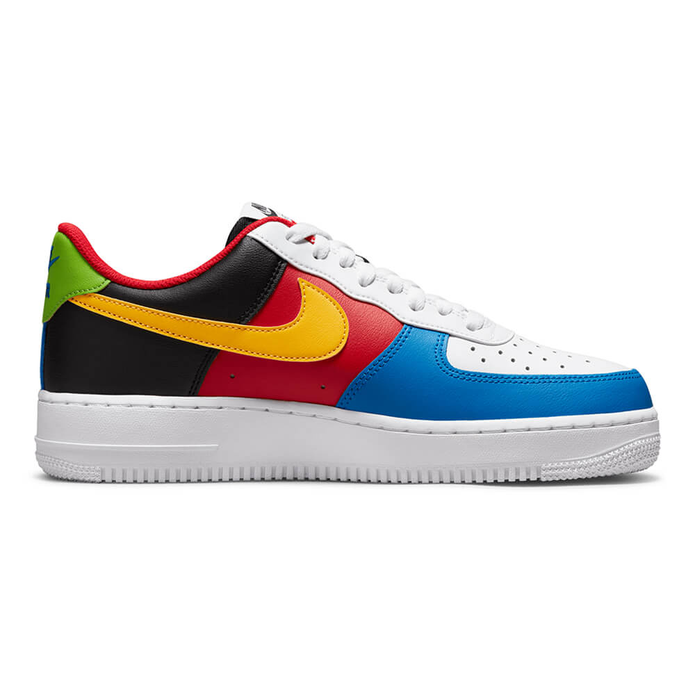 air force 1 red and blue swoosh