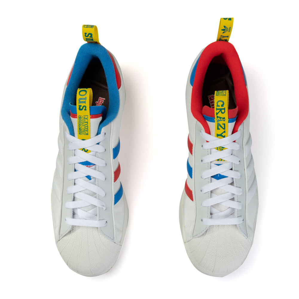 Adidas superstar sales azul e vermelho